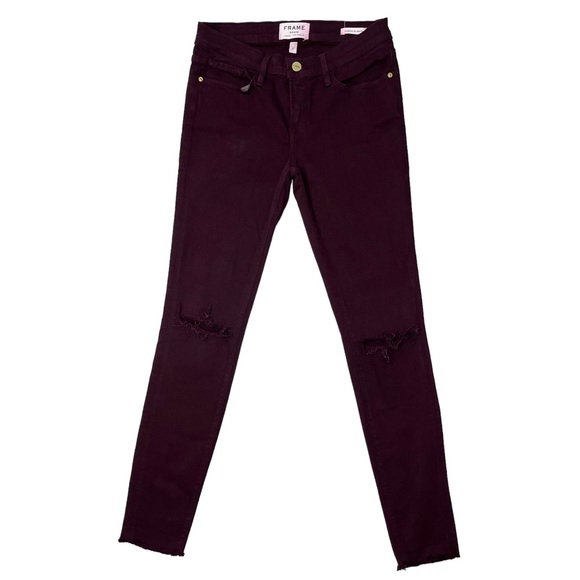 Frame Denim Jeans Le Skinny de Jeanne Mahogany Size 27 - Picture 1 of 8